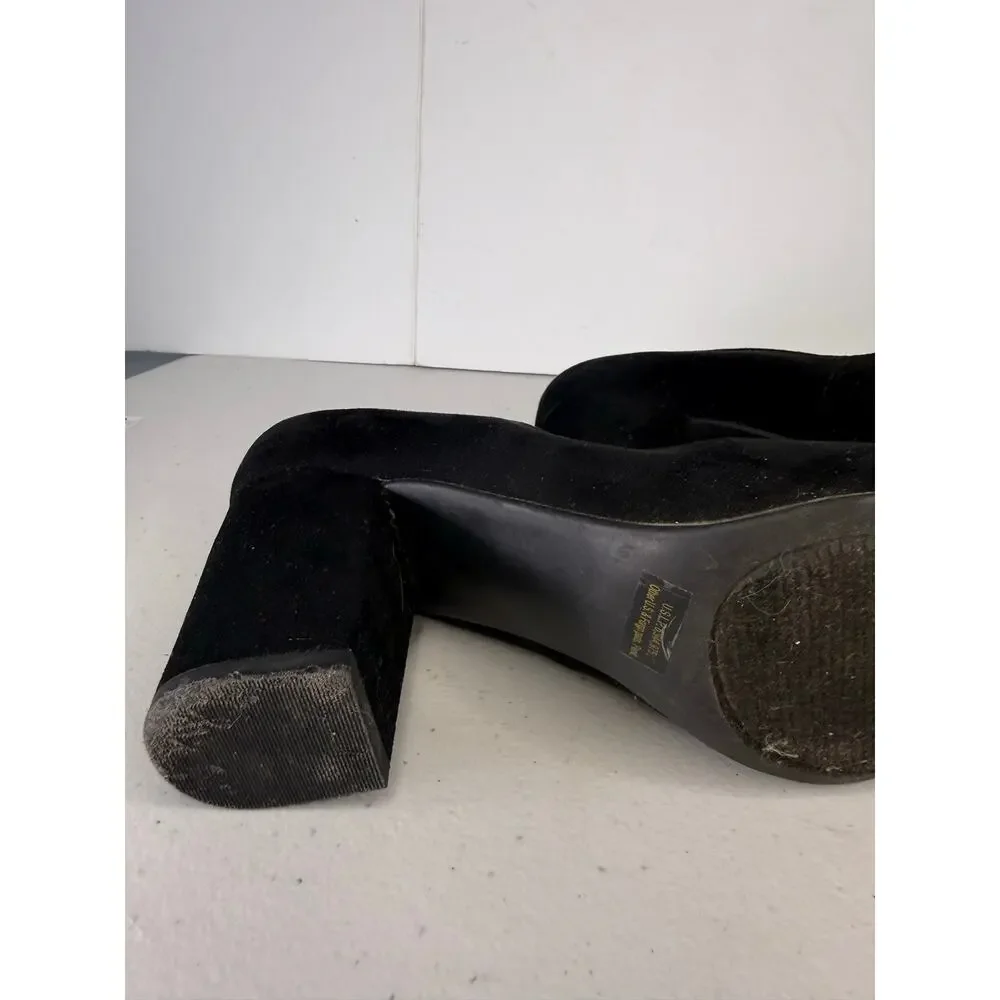 Rampage Womens Black Faux Suede Pointed Toe Dress Pumps Heels W Size 8